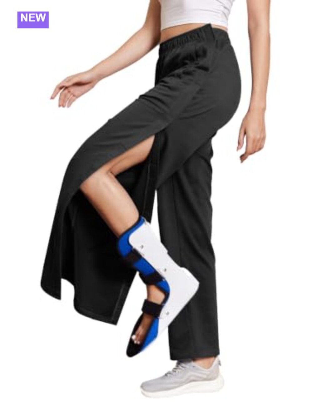 Tear Away Post Surgery Sweatpants Side Snap Wide Leg Pants